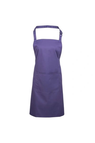 Premier Ladies/womens Colours Bip Apron With Pocket / Workwear (purple) (one Size) (one Size)
