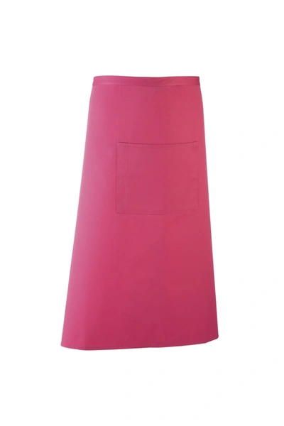 Premier Unisex Colours Bar Apron / Workwear (long Continental Style) (pack Of 2) (hot Pink)
