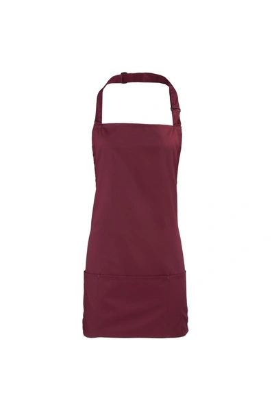 Premier Colours 2-in-1 Apron / Workwear (pack Of 2) (burgundy) (one Size) (one Size) In Purple