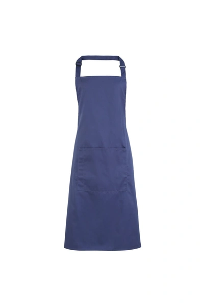 Premier Ladies/womens Colours Bip Apron With Pocket / Workwear (marine Blue) (one Size) (one Size)