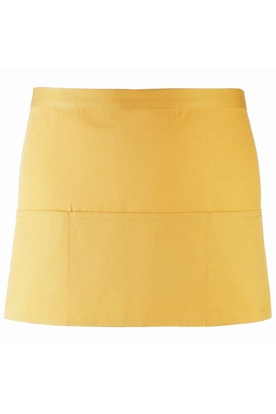 Premier Ladies/womens Colors 3 Pocket Apron / Workwear (sunflower) (one Size) In Orange