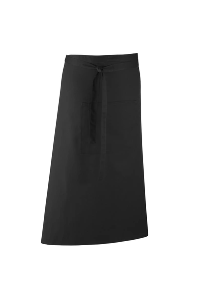 Premier Unisex Colours Bar Apron / Workwear (long Continental Style) (pack Of 2) (black) (on