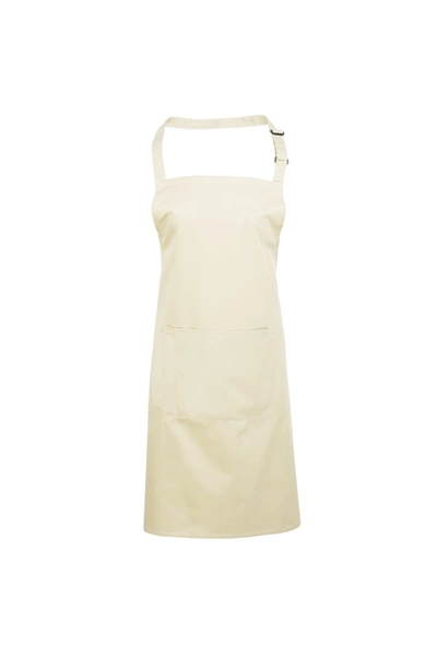 Premier Ladies/womens Colours Bip Apron With Pocket / Workwear (natural) (one Size) (one Size) In Brown