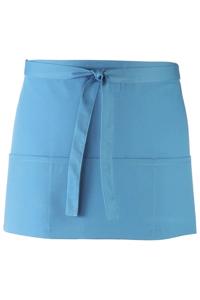 Premier Ladies/womens Colors 3 Pocket Apron / Workwear (turquoise) (one Size) In Blue