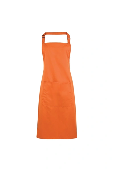Premier Ladies/womens Colours Bip Apron With Pocket / Workwear (terracotta) (one Size) (one Size) In Orange