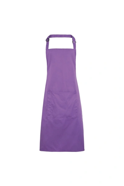 Premier Ladies/womens Colours Bip Apron With Pocket / Workwear (rich Violet) (one Size) (one Size) In Purple
