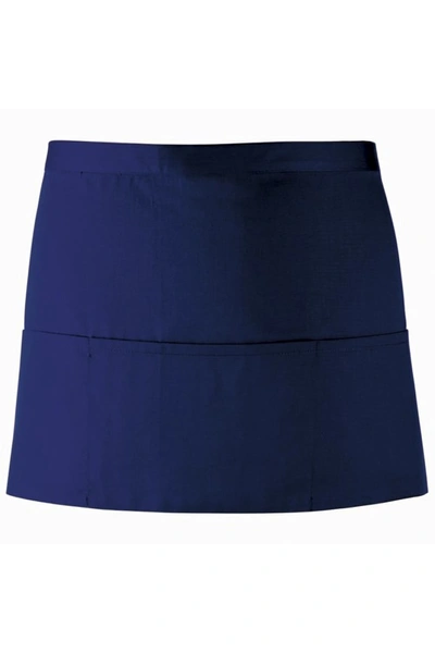 Premier Ladies/womens Colors 3 Pocket Apron / Workwear (navy) (one Size) In Blue