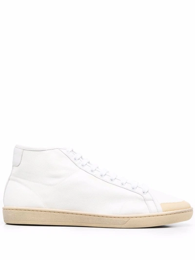 Saint Laurent Court Classic Sl/39 Mid-top Sneakers In Off White