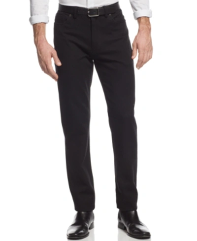 Vince Camuto Men's Slim Crosshatch Slim-fit Stretch Pants In Black Crosshatch