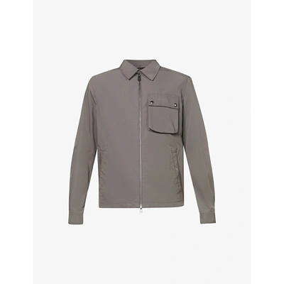 Belstaff Mens Granite Grey Wayfare Flap-pocket Shell Overshirt 38