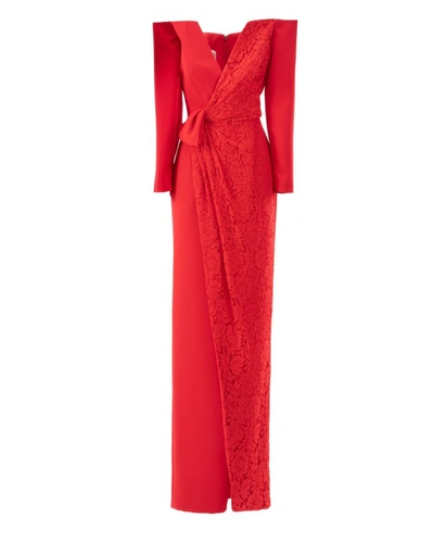 Gemy Maalouf Off-shoulders Long Dress In Red