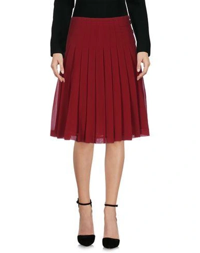 Emporio Armani Knee Length Skirt In Maroon