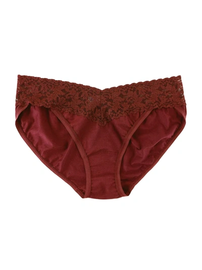 Hanky Panky Supima Cotton V-kini In Cabernet