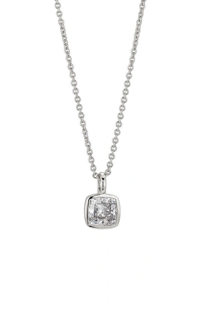 Nadri Coco Cubic Zirconia Square Pendant Necklace In Silver