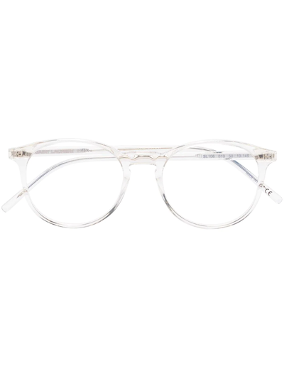 Saint Laurent Brown Acetate Round Glasses