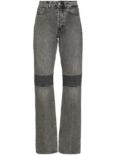 Our Legacy Extended Linear Cut Straight-leg High-rise Denim Jeans In Grey