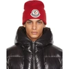 Moncler Men's Large-logo Beanie Hat In Light Blue