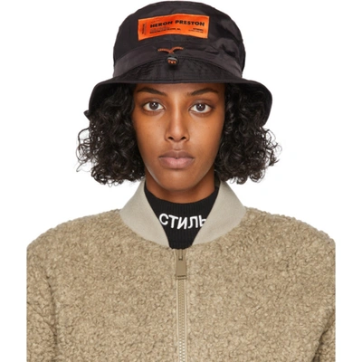 Heron Preston Стиль Embroidered Bucket Hat In Black