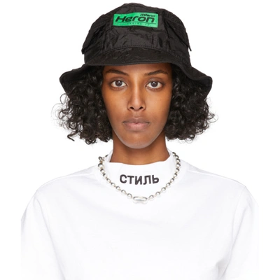Heron Preston Hp Trading Crinkle Bucket Hat Black And Green