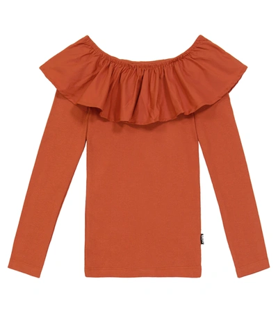 Molo Kids' Renate Stretch-cotton Top In Red