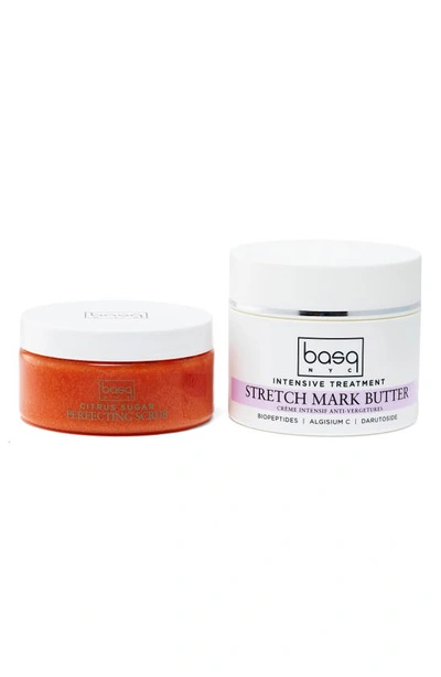 Basq Nyc Babies' Citrus Sugar Perfecting Scrub & Intensive Treatment Stretch Mark Butter Duo In White