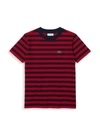 Lacoste Boys' Striped Cotton Tee - Little Kid, Big Kid In Red