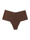 Hanky Panky Breathe Natural High Rise Thong In Mahogany