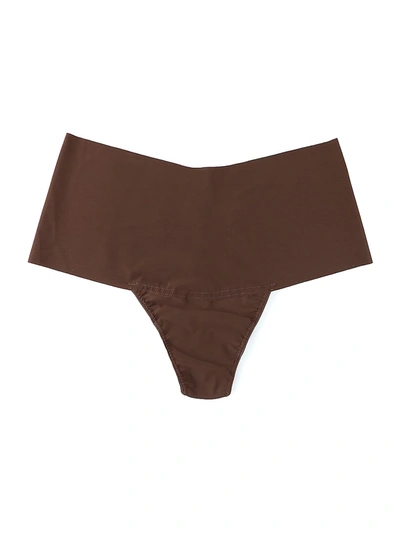 Hanky Panky Breathe Natural High Rise Thong In Mahogany