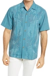Tommy Bahama Tahitian Silk Regular Fit Short-sleeve Shirt In Hazy Teal