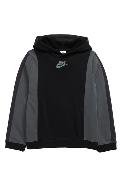 Nike Sportswear Amplify Big Kids' Pullover Hoodie In Black/smkgry