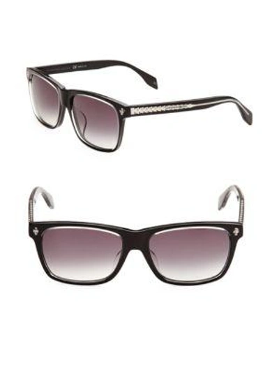 Alexander Mcqueen 57mm Square Sunglasses In Crystal Ash