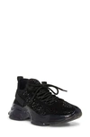 Steve Madden Women's Maxima Rhinestone-trim Trainer Sneakers In Black