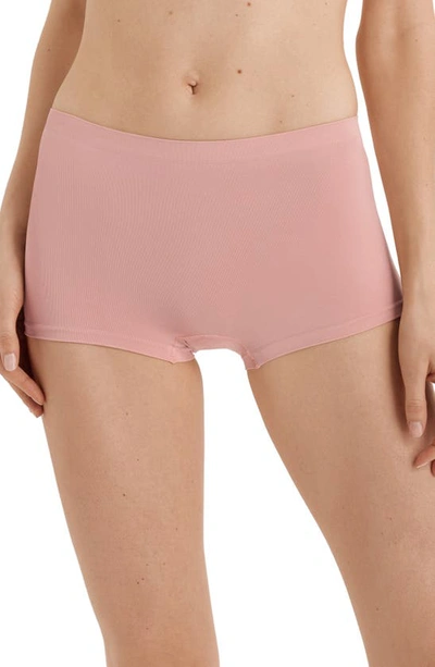 Hanro Touch Feeling High Waist Boyleg Briefs In Almond Flower
