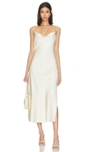 Allsaints Hadley Cowl Slip Dress In Arctic White