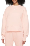 Nike Sportswear Essential Oversize Sweatshirt In Pale Coral/ White