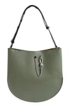 Allsaints Beaumont Snake Embossed Leather Hobo Bag In Sage Green