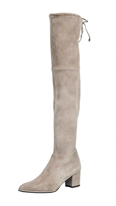 Stuart Weitzman Thighland Suede Over-the-knee Boot In Topo