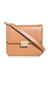 Frame Le Signature Mini Leather Crossbody Bag In Cuoio