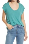 Treasure & Bond Twist Detail T-shirt In Green Deep Sea