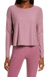 Beyond Yoga Morning Light Pullover In Wistful Rouge-deep Orchid