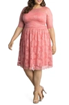 Kiyonna Luna Lace A-line Dress In French Rose