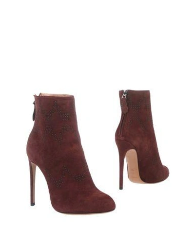 Alaïa Ankle Boots In Maroon