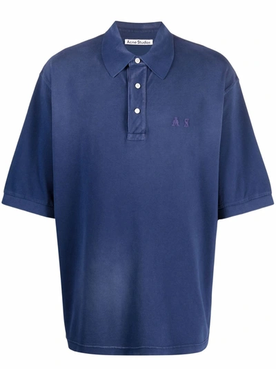 Acne Studios Classic Polo Shirt Indigo Blue | ModeSens