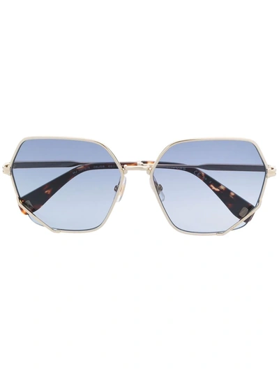 Marc Jacobs Tortoiseshell-effect Oversize-frame Sunglasses In Gold