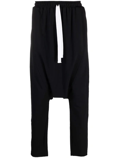 Alchemy Drawstring Drop Crotch Trousers In Schwarz