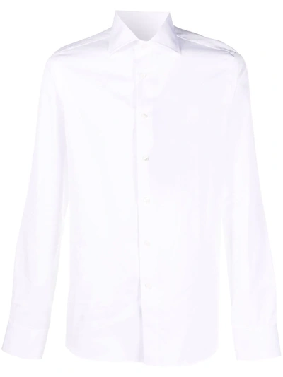 Canali Camisa Long-sleeve Shirt In Weiss