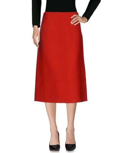Jil Sander 3/4 Length Skirt In Red