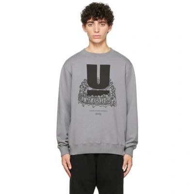Undercover Logo-print Crew Neck Sweatshirt In Gray