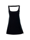 Courrèges Open-back Coated Cotton-blend Mini Dress In Black