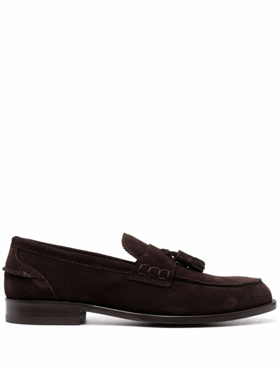 Scarosso Ralph Tassel-embellished Suede Loafers In Brown - Suede
